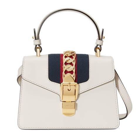 gucci ladies sylvie leather mini bag-white|Gucci sylvie small bag.